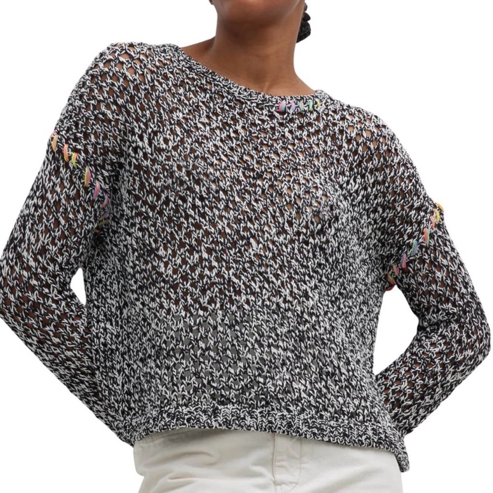 Lisa Todd Open Knit Twister Sweater Large